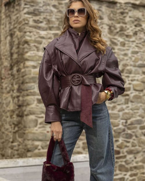 Jacket τύπου δέρματος.
