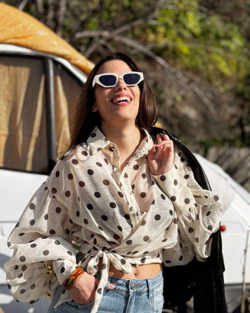 Alternative view of Cropped top πουκάμισο πουά