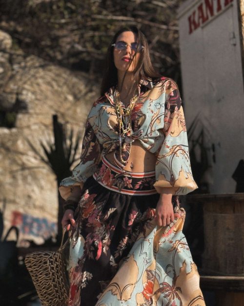 Alternative view of Floral σέτ πουκάμισο & φούστα