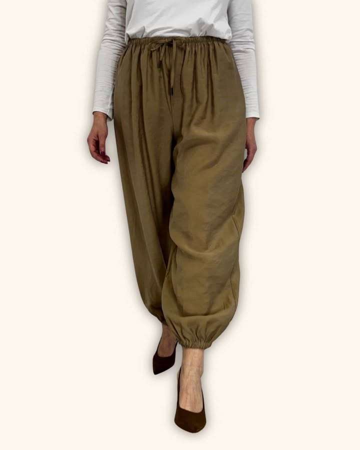 Παντελόνα Jogger με Λάστιχο & Σούρα στο Τελείωμα