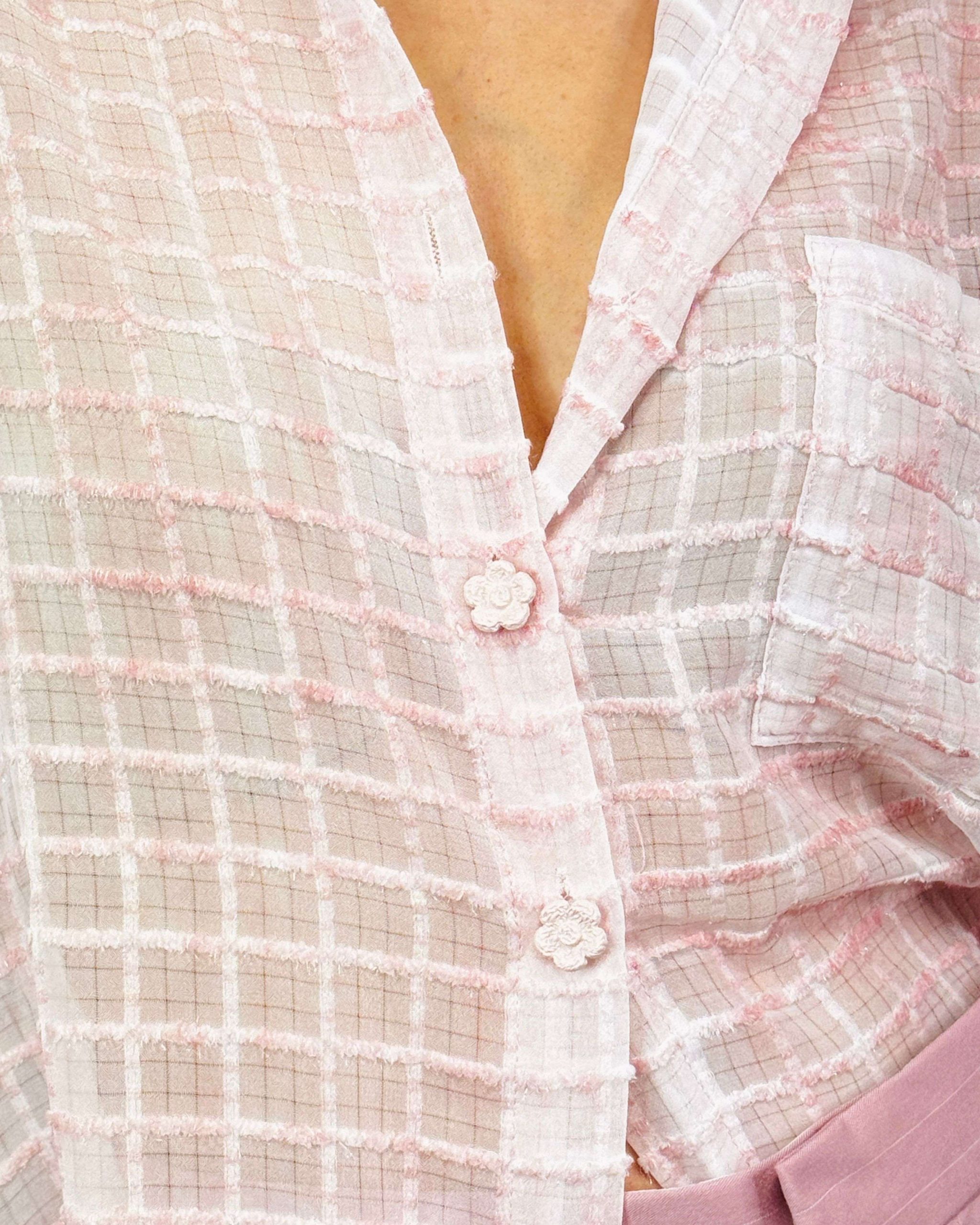 Alternative view of Πουκάμισο  ροζ “Soft Blush Texture”