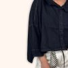 Cropped Denim Πουκάμισο Σε Oversized Γραμμή - Image 3