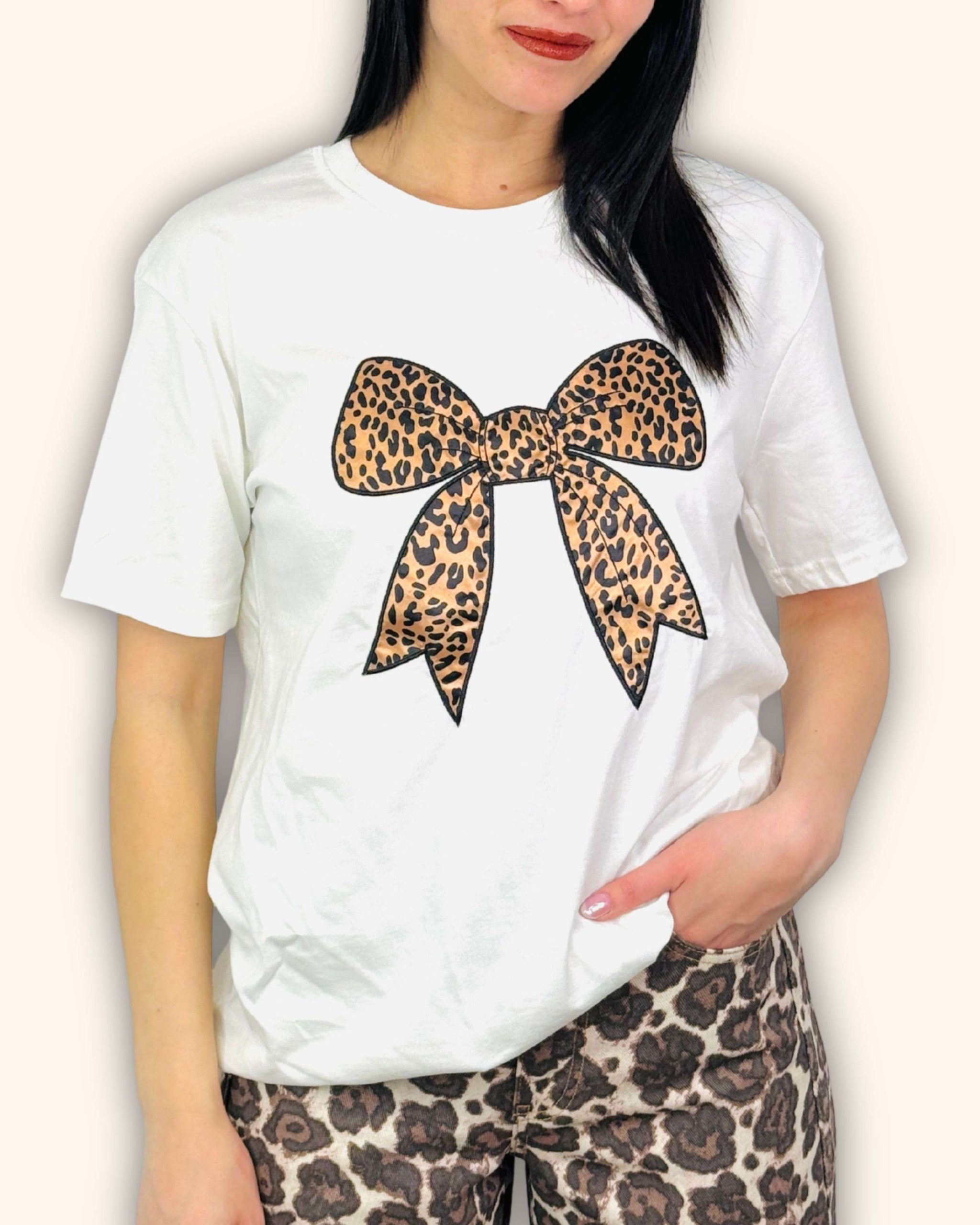 T-shirt με Φιόγκο Animal Print