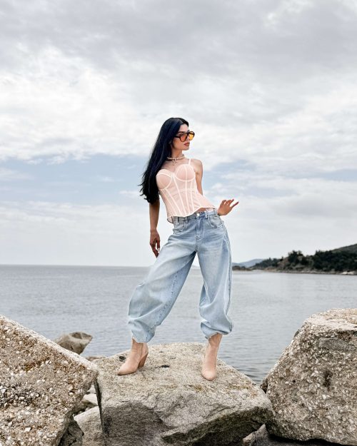 Alternative view of Corset Top με Διαφάνεια και Μπανέλες