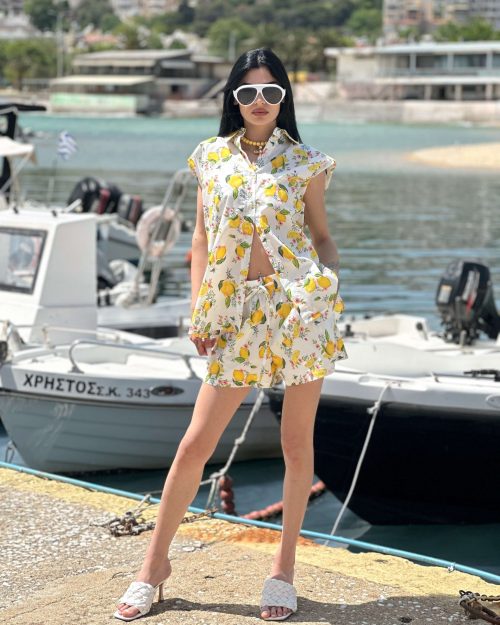 Καλοκαιρινό Σετ Πουκάμισο & Σορτς με Lemon Print