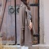 Oversized Καμπαρντίνα με Σταυρωτό Κούμπωμα & Ζώνη – Καφέ / Taupe - Image 5