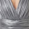 Luxe Metallic Maxi Φόρεμα Πλισέ με V Λαιμόκοψη - Image 3